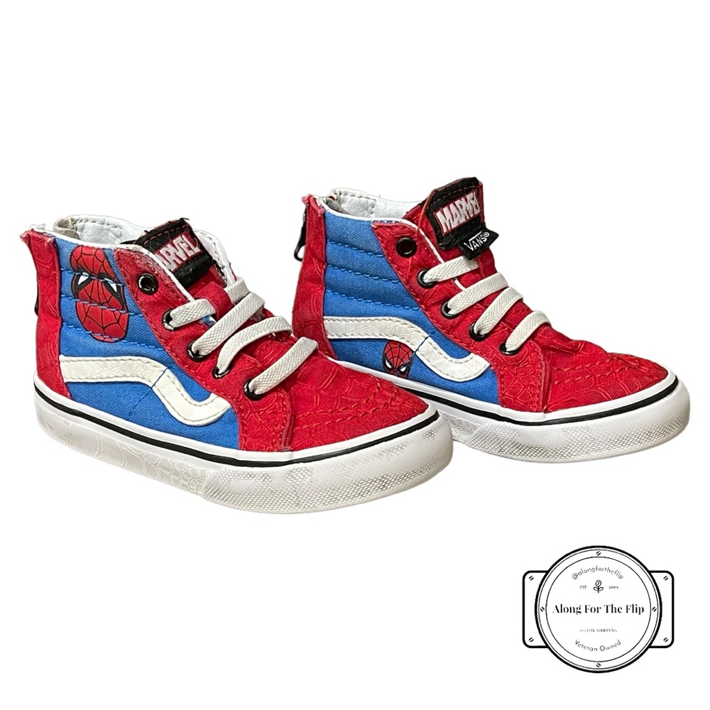 Toddler Spider-Man Sk8-Hi Zip Vans, Size 8. Clean!